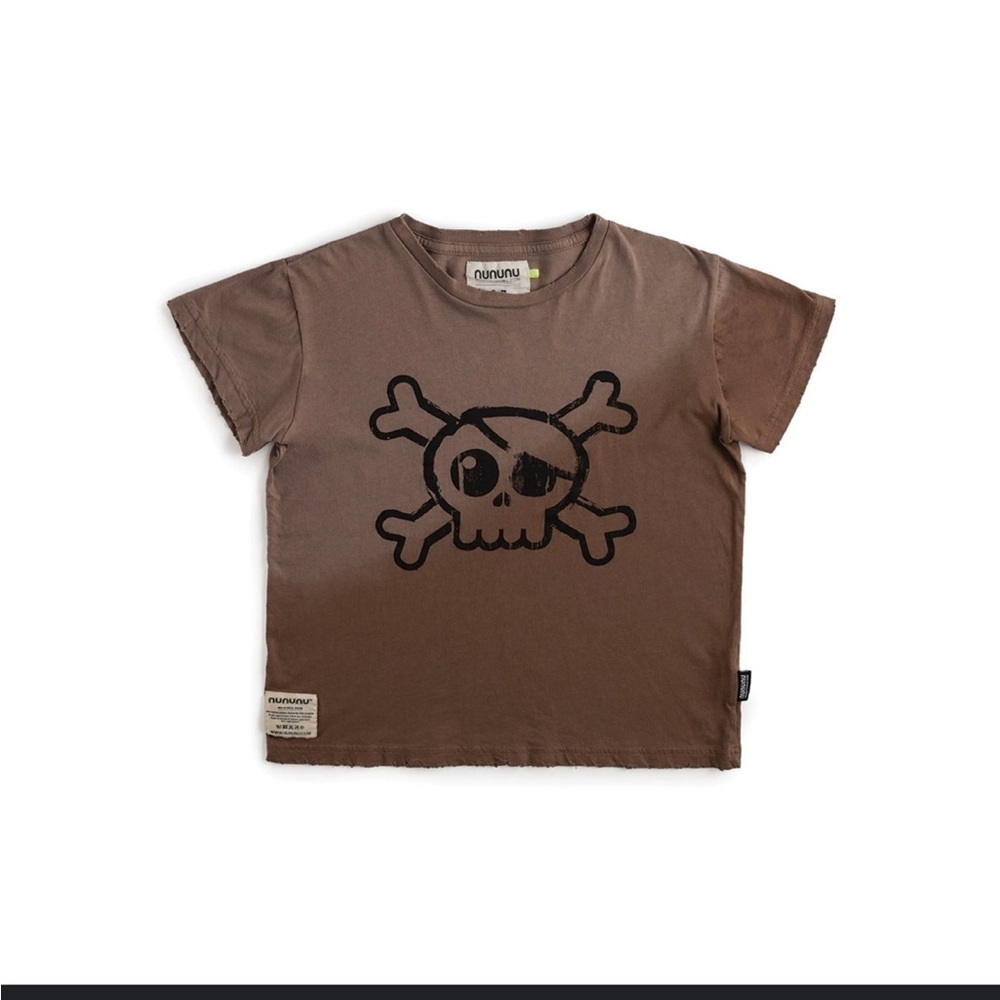 Nununu Brown Pirate Skull Kids T-Shirt